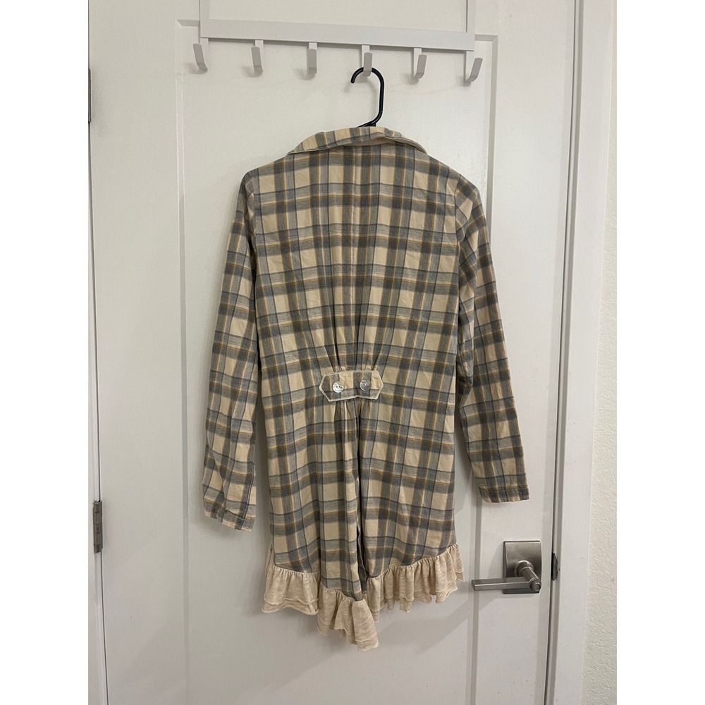 Goddess Gear Organic Fiber Clothing Boho Western Indie Gingham Plaid Dress - Picture 5 of 6